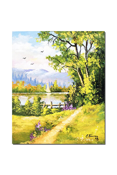 artnova Χειροποίητη ζωγραφιά ορεινού τοπίου, 50x40 εκ. λάδι σε καμβά, Κωνσταν...