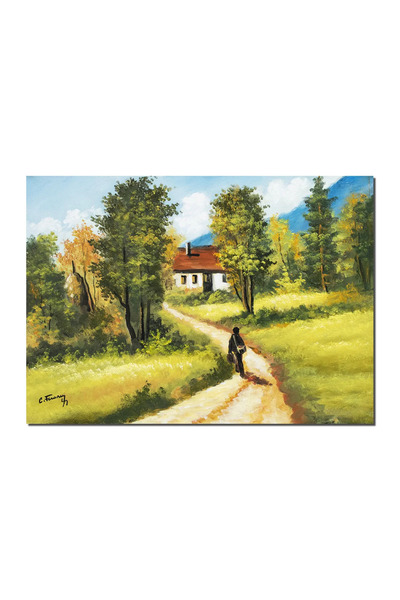 artnova Ръчно рисувана картина, Моритични пейзажи, детски спомени, маслена ка...