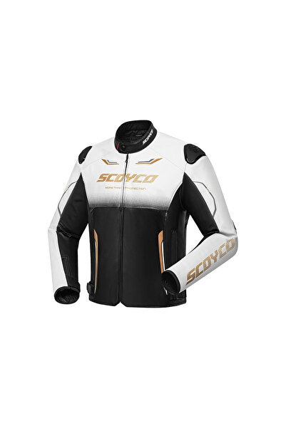 Scoyco Jk290 Fabric+Leather 4 Season Coat White
