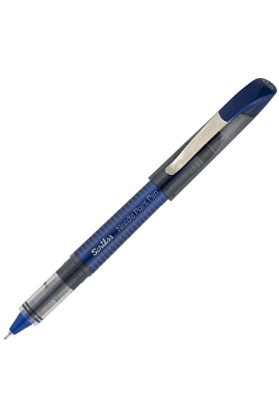 Scrikss Roller Kalem (12 adet)Needle Point Su Bazlı İğne Uç 0.5 MM Mavi NP-68