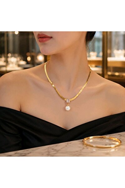 Monalisa Home Luxurious Figured Showy Italian Chain Steel Necklace