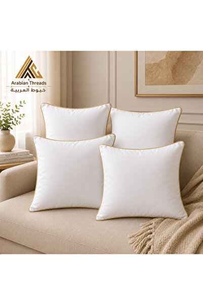 Arabian Threads 2-Pack Decorative Cushions 45x45 cm - Microfiber Filled - Gol...