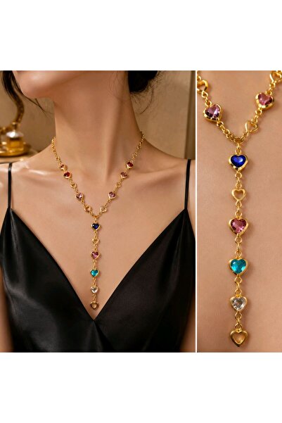 Monalisa Home Luxurious Zircon Stone Figured Flashy Y Necklace