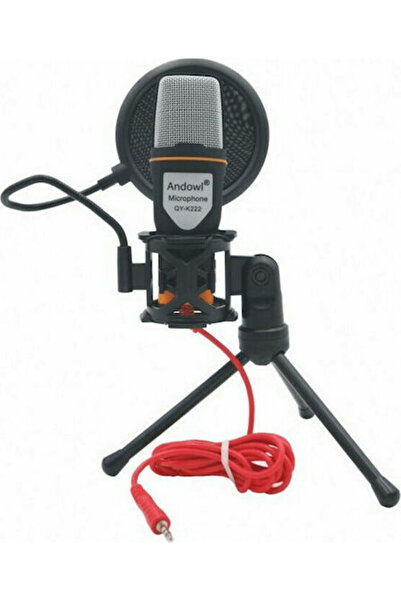 Andowl QY-K222 Σετ Πυκνωτικό Μικρόφωνο 3.5mm Επιτραπέζιο, με Αντικραδασμική Β...