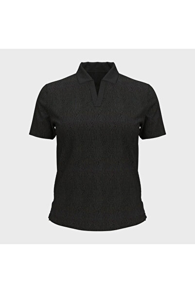 Under Armour Halo Bonded Jacquard Women's Black Polo Neck T-Shirt