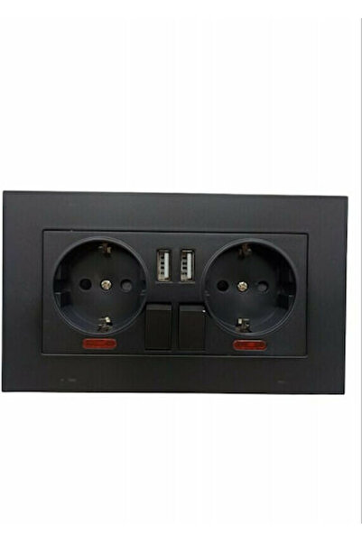 Other Πολύπριζο με 2 θύρες USB Μαύρο 1 τεμάχιο