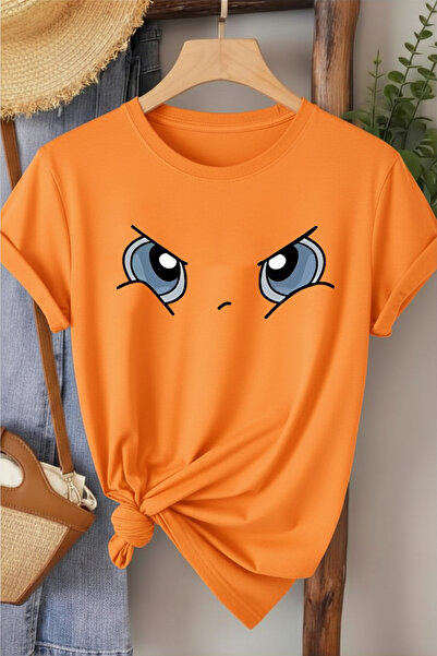 l'eivor Anime Eye Print Women's Cotton T-Shirt