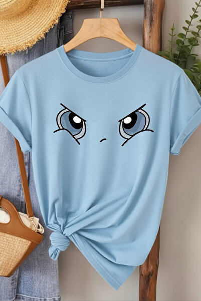 l'eivor Anime Eye Print Women's Cotton T-Shirt