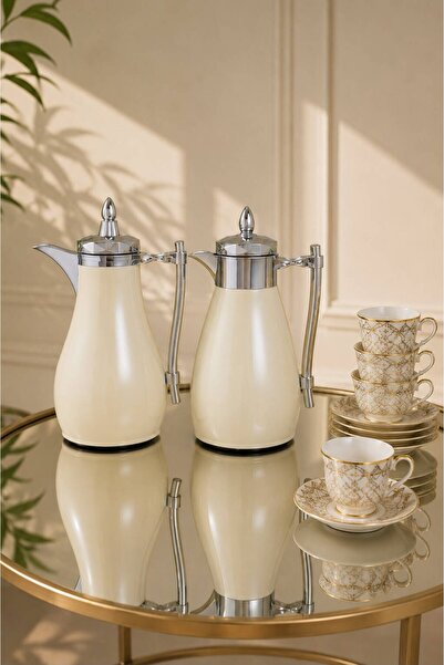 Generic Trams Set of Two Pearl White with Silver Accents Integrated Push Butt...