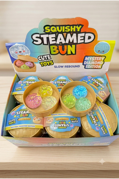 vattara Çin Mantısı Yeni Seri 3’Lü Squishy Steamed Bun Kristal Mantı Hamur Çö...