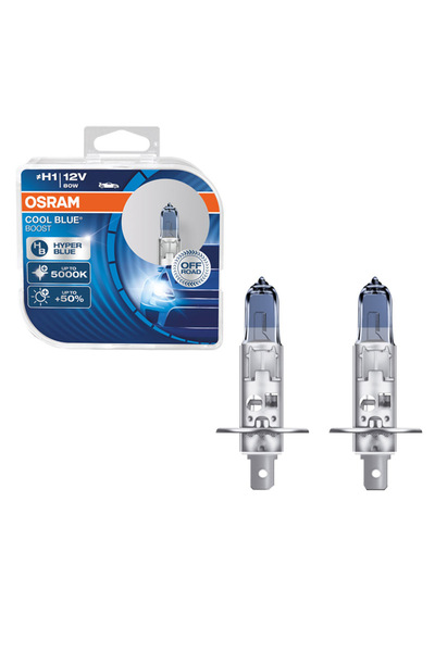 Osram Λάμπες Αλογόνου H1 12V 80W Ψυχρό Μπλε Boost Hyper 62150CBB-HCB 2 Τεμάχι...