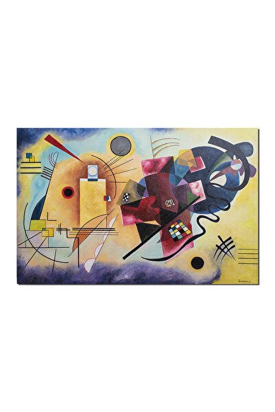 artnova Гигантска абстрактна ръчно рисувана картина, Жълто Червено Синьо, 150...