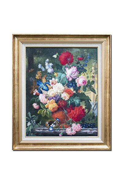 artnova Известна ръчно рисувана рамкирана картина, Флорална композиция, 65x55...