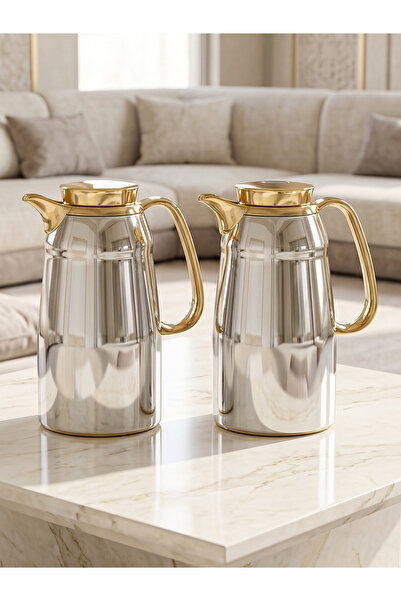 KOZE Trams Tea and Coffee Set 2 Pieces-1 Liter and 0.6 Liter
