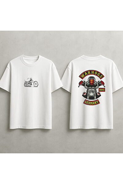 MAGORS Oversize Rebel and Warlocks Printed Biker Club Back Printed Premium Un...