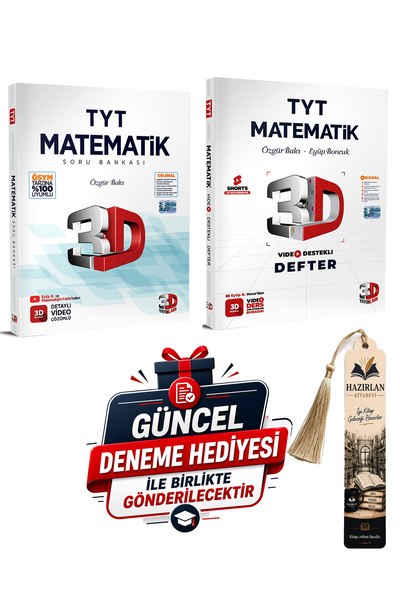 3D Yayınları TYT Matematik İkili Set | Soru Bankası + Video Destekli Defter (...