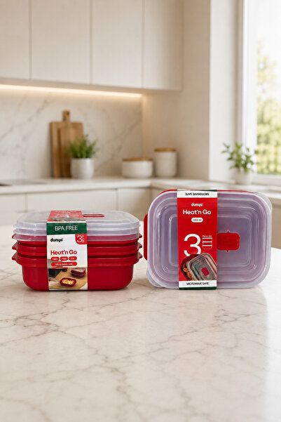 Sariva Home 3-Piece 1300 ml Microwave Safe Storage Container Set with Steam R...