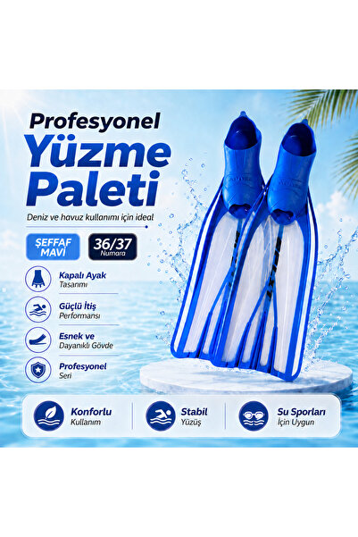 Apnea Split Palet 36/37 Numara, Profesyonel Yüzme ve Dalış Paleti, Kapalı Aya...