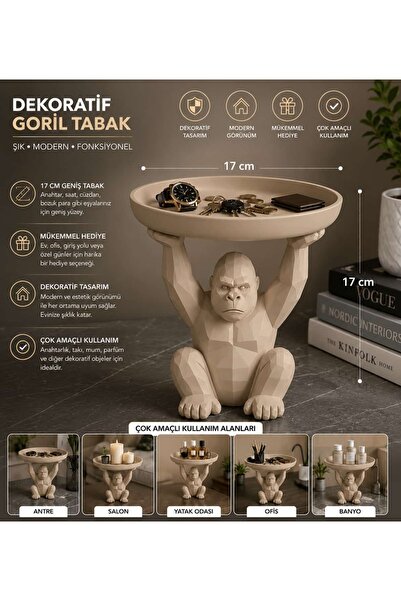 Marka Dekoratif Goril Tabak –Anahtarlık ve Düzenleyici Tepsi