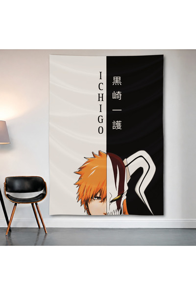 Geek Cultcha Bleach – لوحة جدارية من القماش الساتان عالي الجودة من Ichigo Kur...