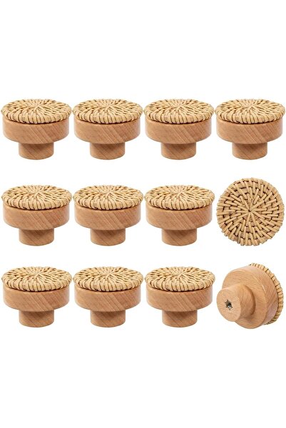 Arabest 12 Pcs Wooden Cabinet & Drawer Knobs,Dresser Pulls,Kitchen Furniture ...