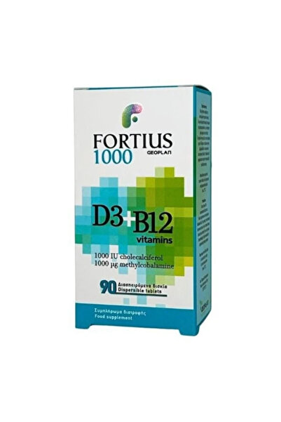Fortius 1000 D3 1000IU και Βιταμίνες Β12 1000μg 90 Δισκία