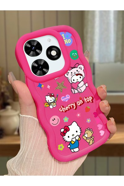Hontinga Tecno Spark 20 Compatible Case Camera Protector Red Silicone Couple ...