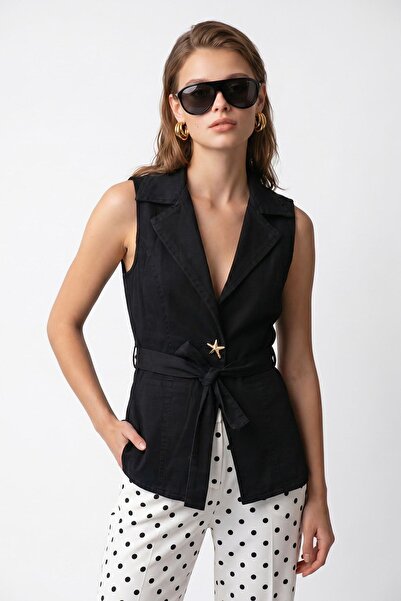 Hiccup MIXRAY Vestă Din Poplin De Bumbac Cu Cordon