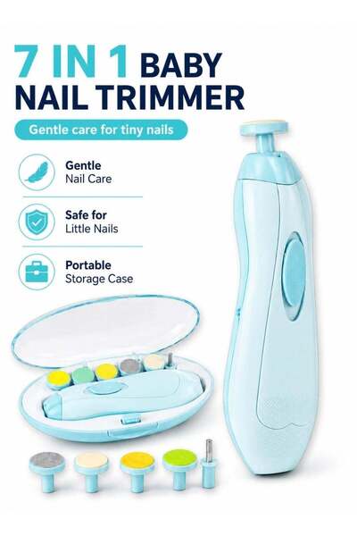 LEOXOL Electric Baby Nail File | 7 In 1 Newborn Nail Trimmer Kit | Safe Infan...