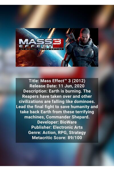 OEM Αφίσα Ινφογραφικής Αριθμογράφησης Mass Effect 3 N7 Digital Deluxe Edition...