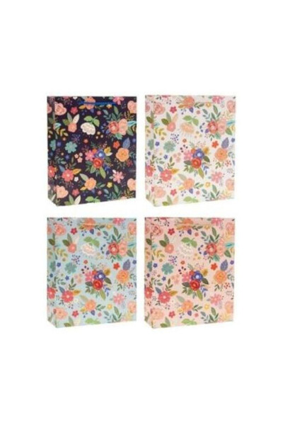 OEM Geanta cadou Rozette multicolor 26x32x10cm flori