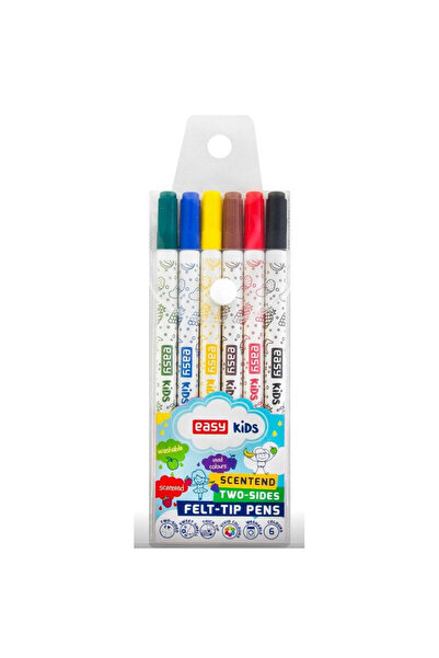 Easy Stationery Markere duble parfumate, 6 culori, lavabile
