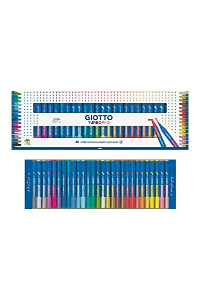 Giotto Markere Turbo Pro set 30 culori, dubla varf 2mm si 5mm, pe baza de apa...