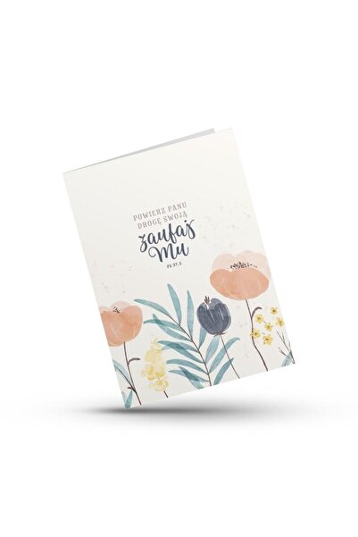 Szaron Felicitare pliabila Psalm 37:5, cu plic, design flori pastel, multicol...