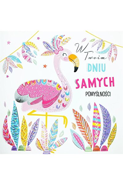 HENRY Felicitare Flamingi multicolor 15x15cm