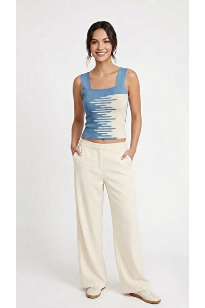 onno style women Γυναικεία μπλούζα με τετράγωνο γιακά, αμάνικη, με τιράντες