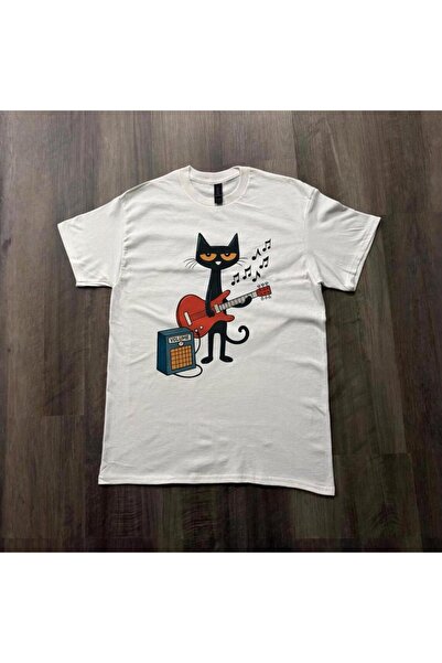 Grafftee Clothing Guitar Cat Printed Unisex Oversize T-Shirt