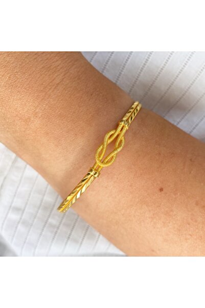 simurg jewellery 925 Ayar Gümüş Başak Desenli Düğüm Ajda Bilezik