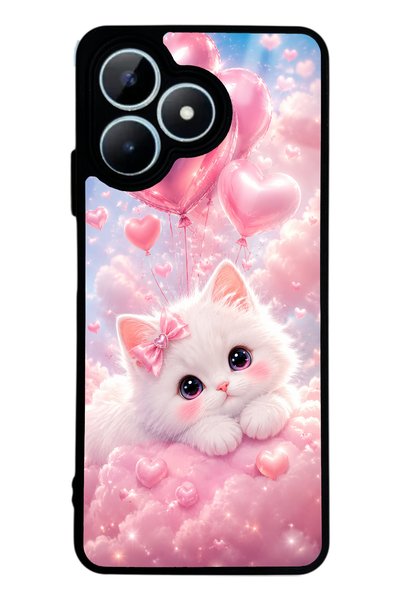 Spoyi Realme Note 50 Cupid Cloud Kitty Design Glossy Phone Case