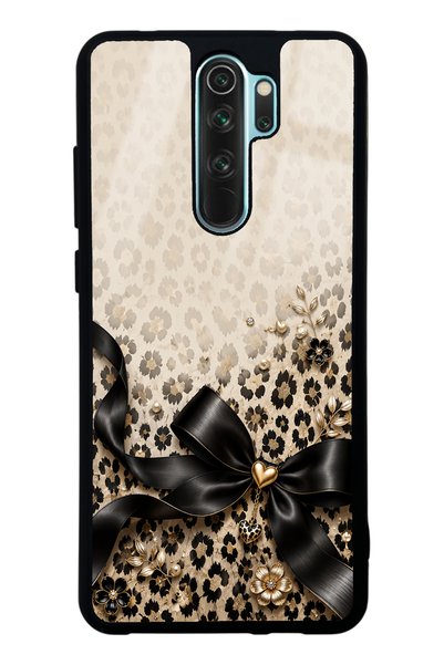 Spoyi Xiaomi Redmi Note 8 Pro Golden Leopard Bow Design Glossy Phone Case