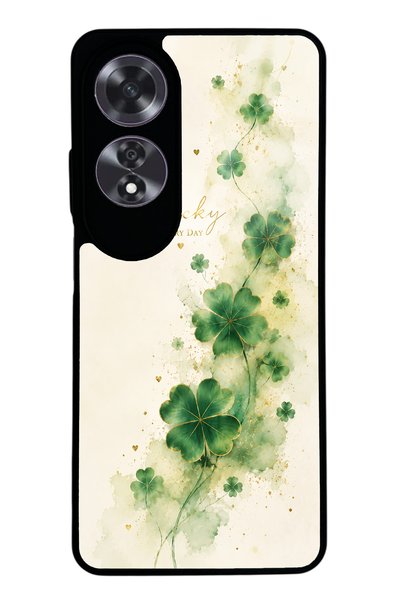 Spoyi Oppo A60 Glossy Phone Case with Lucky Clover Whisper Design