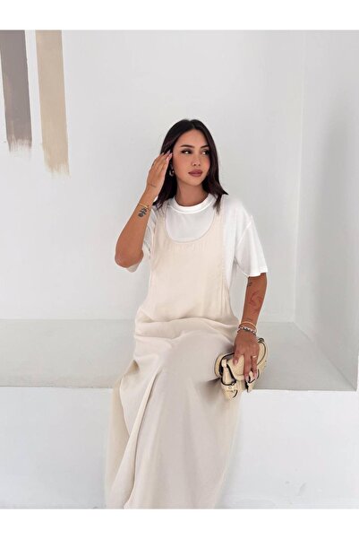 Jöns Butik Γυναικείο φόρεμα μάξι με τιράντες, χαλαρή γραμμή