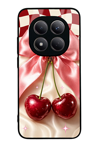Spoyi Xiaomi Redmi Note 15 Pro Cherry Picnic Bow Tasarımlı Glossy Telefon Kılıfı