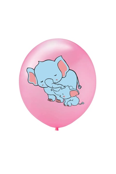 Baloane Vesele Set 10 Baloane Cu Elefant Aniversare Botez Roz BLS183-5