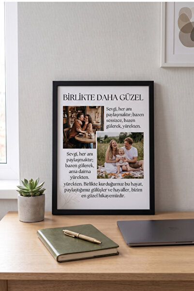 ÇELİKLER HEDİYE Kişiye Özel Birlikte Daha Güzel Fotoğraf Çerçevesi Aile ve Se...