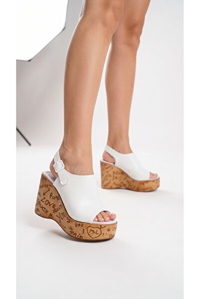 Limeo Women's High Straw Look Wedge Heel Sandals Shoes Slippers with Closed T...