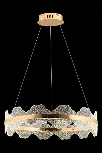 Avonni AV-7015-8032-60 Gold Kaplama Klasik Avize LED Metal Kristal H: 100 cm,...