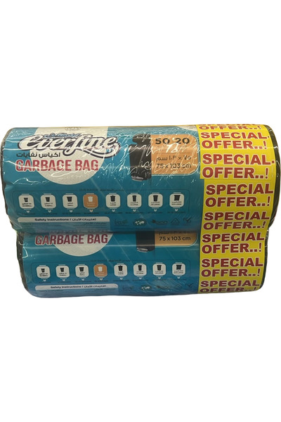 EVERFINE Garbage Bag Roll Black 75x103cm 2x20's