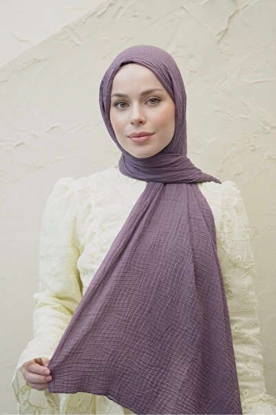 YILDIZ SCARFS Waffle Pattern Dubai Cotton Shawl - Purple