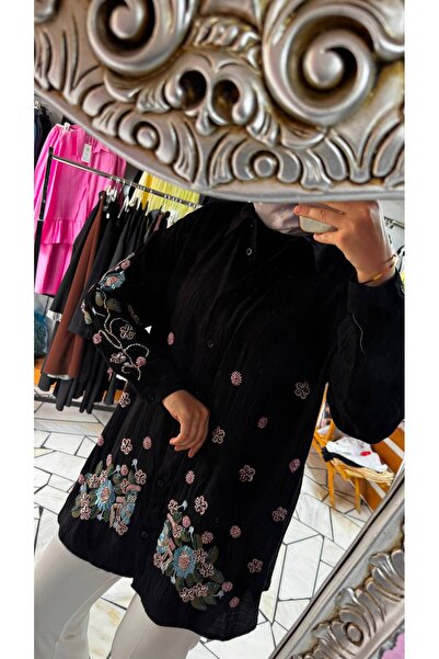 yılmazbutik pul işlemeli tesettür gömlek